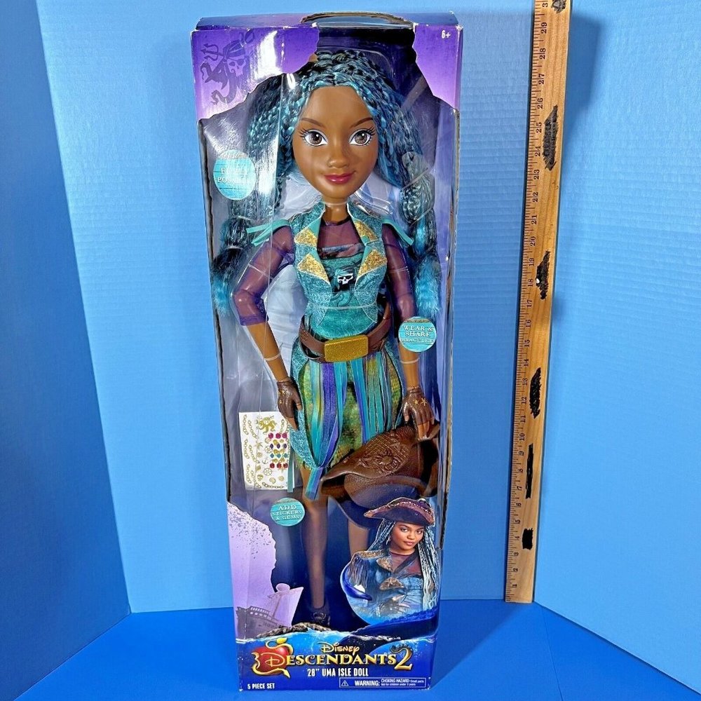 Disney Descendants 2 Isle Of The Lost Uma Big 28" Doll Aqua Hair NEW Box Wear